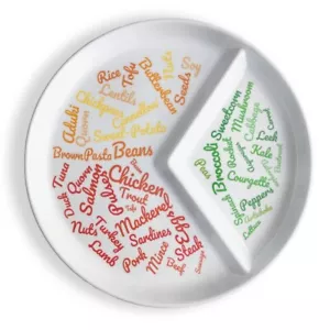 Divided Portion Control Diet Plate for Adults - Unique Ridged Section - Picture 1 of 10