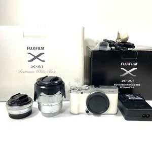 FUJIFILM X-A1 Digital Camera Premium White w/ XC 16-50mm & XF 27mm lens Exc+++ - Picture 1 of 20