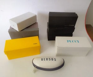 ♥ LOTTO 8 SCATOLE CUSTODIE PER OCCHIALI FENDI DIOR FERRE' PUCCI VERSUS VERSACE - Imagen 1 de 7
