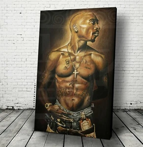 Tupac Shakur 2PAC Canvas Wall Art Poster Gifts thuglife Cip Nip Marthon Ermias - Picture 1 of 8