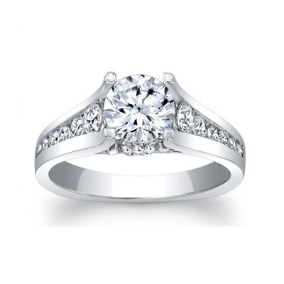 1.56 Ct Round Cut Lab Created Diamond Engagement Ring 14K White Gold Size 5 - Image 1 of 4