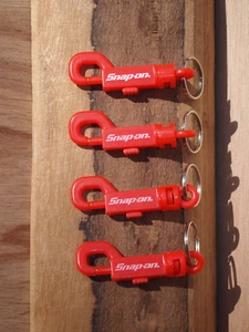 Snap-On Tools Brand Red Clip Key Chain Key Ring Set of (4) - Picture 1 of 7