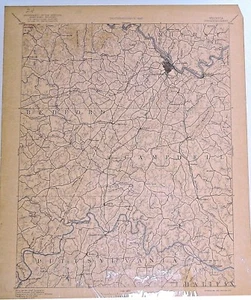 USGS 30' Lynchburg, VA topographic map / Reconnaissance Map 1892 edition - Picture 1 of 1