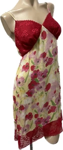 NWT $118 Via del Amore Short Nightgown MEDIUM Multicolor Floral Prt Silk Organza - Picture 1 of 13