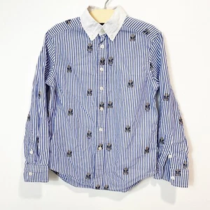 Polo Ralph Lauren Boys Striped Bear Button Down Shirt Size Small 8 - Picture 1 of 2