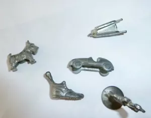 5 vintage metal MONOPOLY TOKENS - Picture 1 of 6