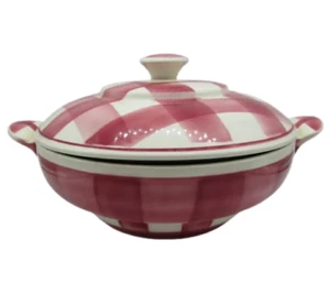 soupière Faïencerie Nouvelle Givors carreaux rouges - Picture 1 of 10