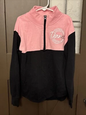 Justice Hoodie Sweatshirt Black Pink Long Sleeve Pullover Casual Girls Dance - Image 1 of 3