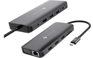 Fonething 12IN1 USB C Hub Docking Station 3.5mm Audio/Mic 2 HDMI - Afbeelding 1 van 5