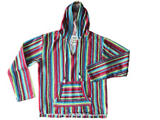 Beach By Exist Women's Hoodie Boho Hippie Striped V-Neck Long Sleeve Pullover XL