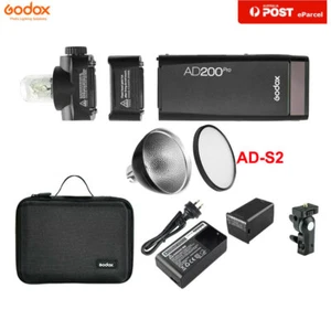 Godox AD200Pro TTL Dual Head Pocket Camera Flash Speedlite with AD-S2 Reflector - Picture 1 of 12
