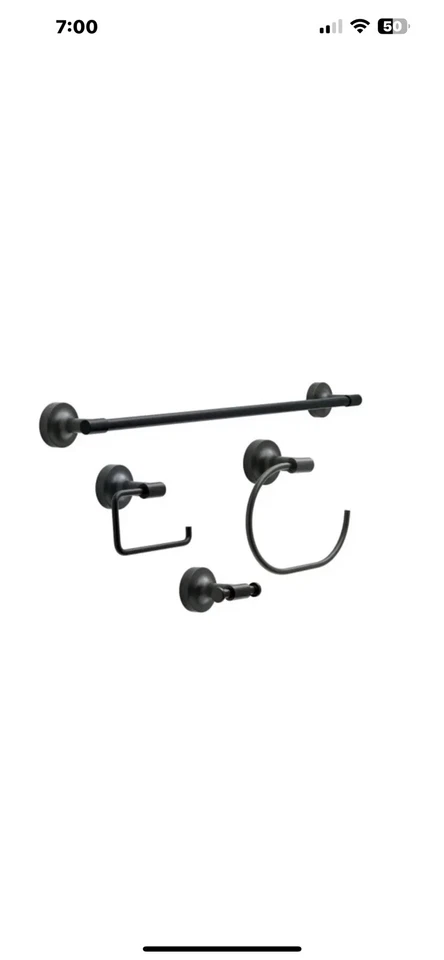 Franklin Latón Voisin 4 Piezas - Juego de Accesorios de Baño Negro Mate Accesorio de Baño Foto 1 de 2