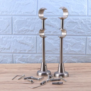 2 PCS Double Rod Brackets for Curtains Vintage Style Holder House Decoration - Picture 1 of 12