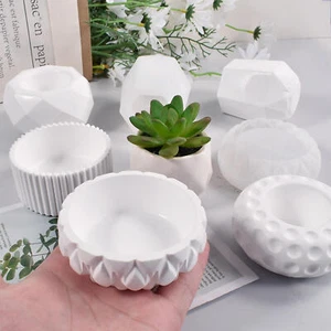 DIY Epoxy Resin Silicone Mold Flower Pot Planter Mould Casting Making Craft Tool - Picture 1 of 17