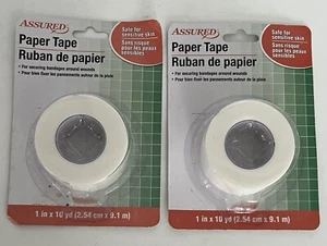 Two-Pack Assured Paper Tape For Sensitive Skin Brand New 1"x 10” Yards - Picture 1 of 4