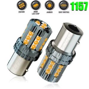 10W 1157 LED Amber Yellow Turn Signal Parking DRL High Power Light Bulbs - Picture 1 of 11