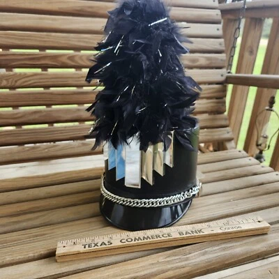 Sombrero Bayly Banda Marchante Negro y Plata Talla Extra Pequeño con Pluma Foto 1 de 4