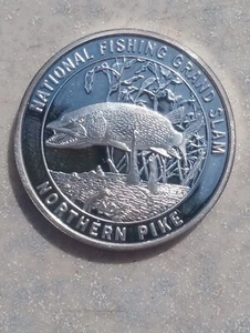 National Fishing Grand Slam One Troy Oz .999 Silver Round Proof "Northern Pike" - Picture 1 of 2