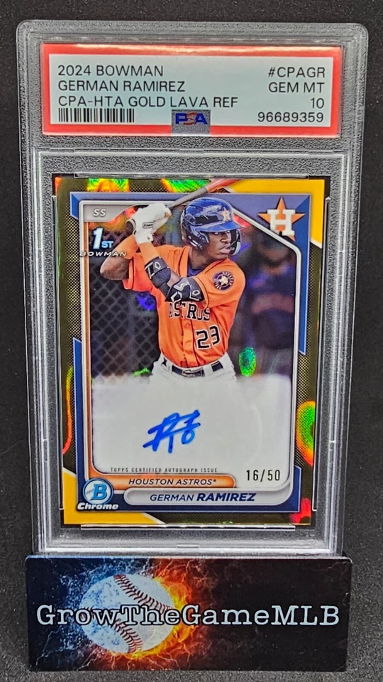 2024 Bowman Chrome German Ramirez 1st Bowman Auto Gold Lava /50 PSA 10 #CPA-GR - Image 1 of 2
