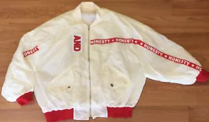 AND Honesty windbreaker jacket size L womens zip up eggshell and red - Picture 1 of 4