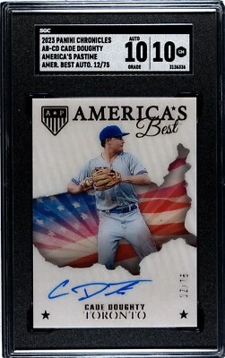 2023 Chronicles Cade Doughty RC America’s Pastime SGC 10 w/10 Auto Best /75 - Image 1 of 2
