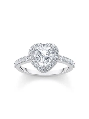 Thomas Sabo TR2477-051-14-54 Anello in argento a forma di cuore con zirconi b... - Immagine 1 di 3