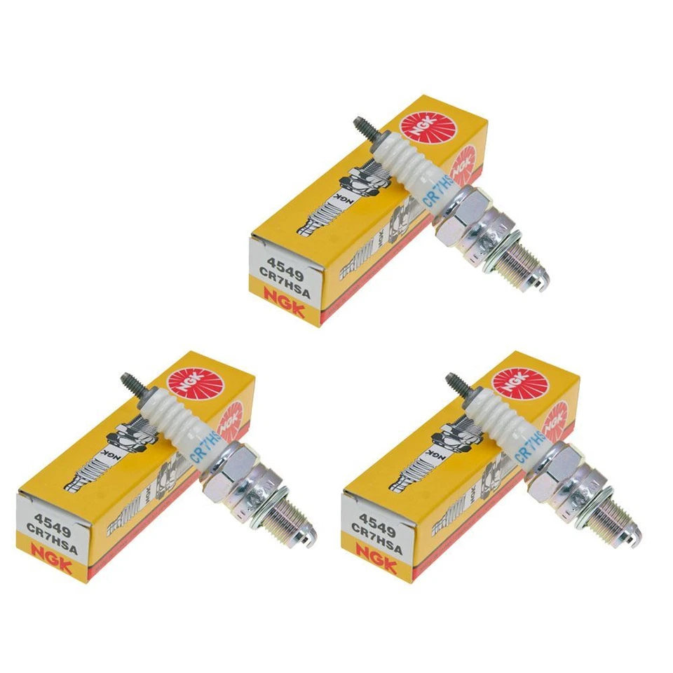 NGK CR7HSA Spark Plugs Pack of 3 Honda XR 80 R 2000 - Image 1 of 1