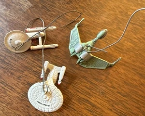 Hallmark Keepsake Ornaments “The Ships Of Star Trek” Set Of Three, With Box - Imagen 1 de 2