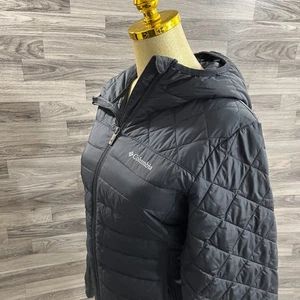 COLUMBIA SPORTSWEAR Full Zip Black Quilted Hooded Puffer Jacket Women's Size M - Picture 1 of 12