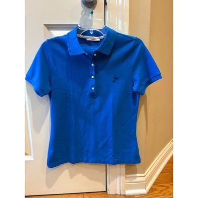 NWOT Esprit Women's Blue Short Sleeve Polo Shirt Embroidered Logo Size M - Image 1 of 4