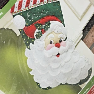 Bucilla Kit Calza Natalizia Jolly St Nick Babbo Natale Faccia Barba 86648 Nuovo - Foto 1 di 6