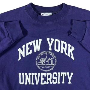 Champion New York University Crewneck Men’s Medium Spell Out Fleece ECO Y2K - Picture 1 of 8