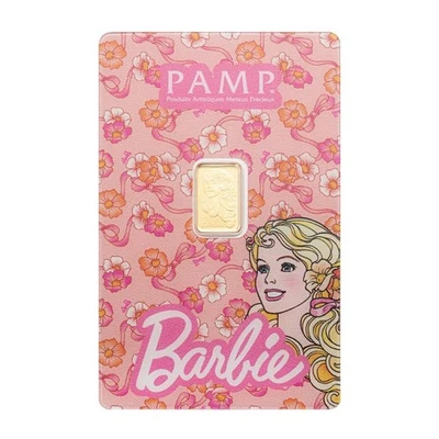 PAMP Goldbarren 1 Gramm 9999 Gold Iconic Barbie + Blister mit Hülle - Bild 1 von 4