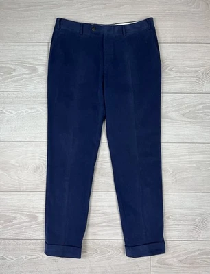 Pantalones chinos Canali Italia de lujo de algodón elástico azul para hombre ... - Imagen 1 de 4