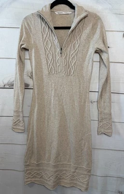 Vestido Suéter Athleta Beige Talla S Cuello Acanalado Acogedor Cómodo Foto 1 de 4