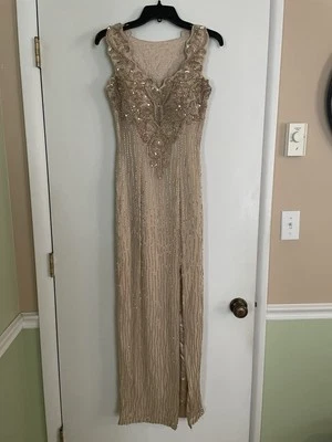 Alyce Designs Vintage Women's Beaded Gown Gold Size 2 - Image 1 of 4