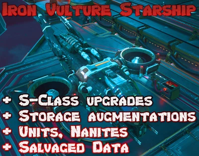 HELLO GAMES No Mans Sky - IRON VULTURE STARSHIP WITH UPGRADES UNITS NANITES - ALL PLATFORMS