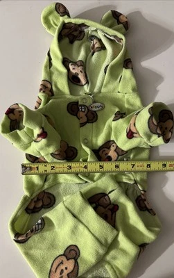 Одежда для собак Klippo глупая обезьяна флис собака пижамы с капюшоном зеленая обезьяна размер Smal - Изображение 1 из 3