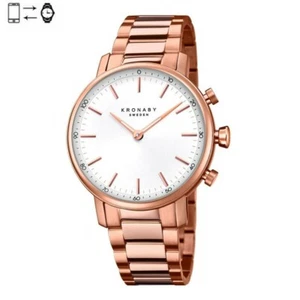 Reloj conectado Kronaby Carat 38mm Oro rosa Plata brazalete acero S2446/1 - Imagen 1 de 3