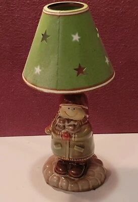 Lámpara de luz de té Yankee Candle de metal y cerámica con pantalla niño y perro 8" Foto 1 de 4