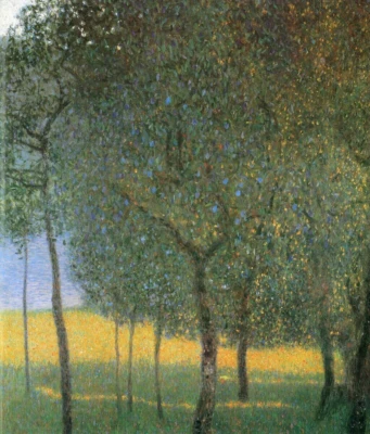 Impresión en lienzo Gustav Klimt árboles frutales giclee 8x10 Art Nouveau paisaje arte de pared Foto 1 de 2