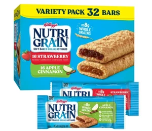 Kellogg's Nutri-Grain Variety Pack Chewy Soft Baked Breakfast Bars, Kids Snacks, - Picture 1 of 7