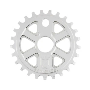 S&M X-MAN BMX PIÑÓN Bicicleta 25t Plata CRUDO ANILLO DE CADENA TRANSPARENTE ARAÑA EE. UU. Ajuste SE NUEVO - Imagen 1 de 1