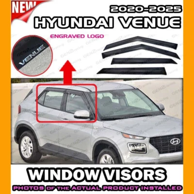 VISERAS DE VENTANA para Hyundai Venue 2020 → 2025 / DEFLECTOR VENTILACIÓN SOMBRA PROTECTOR DE LLUVIA Foto 1 de 4