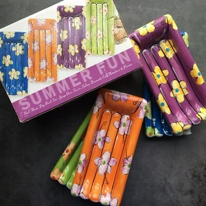 Set 4 ciotole salsa galleggianti piscina stampa hawaiana ceramica arte argilla con scatola NUOVE 9" - Foto 1 di 12