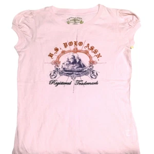 US POLO ASSN Women's VTG Graphic T Shirt Size M Juniors Short Sleeve Pink Tee - Picture 1 of 5