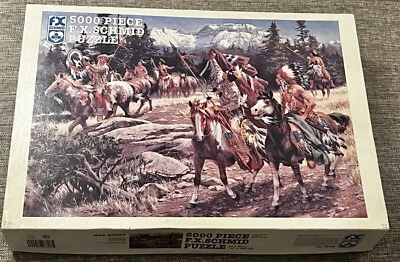 5000 Piece Jigsaw Puzzle War Party Harry Schaare VTG 1997 Sealed Bag F.X. Schmid - Image 1 of 4