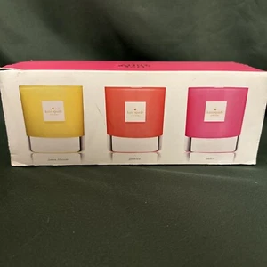 Kate Spade Candle Trio Live Color Fully 2016 New In Box Gardenia Lemon Amber - Picture 1 of 11