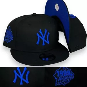 NY Yankees 9FIFTY 99WS Adjustable Snapback New Era Cap - Black - Blue - NWT - Picture 1 of 9