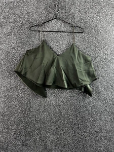 Topshop Camisole Top Size 12 Women Khaki Regular V-Neck Spaghetti Chain Strap - Picture 1 of 12
